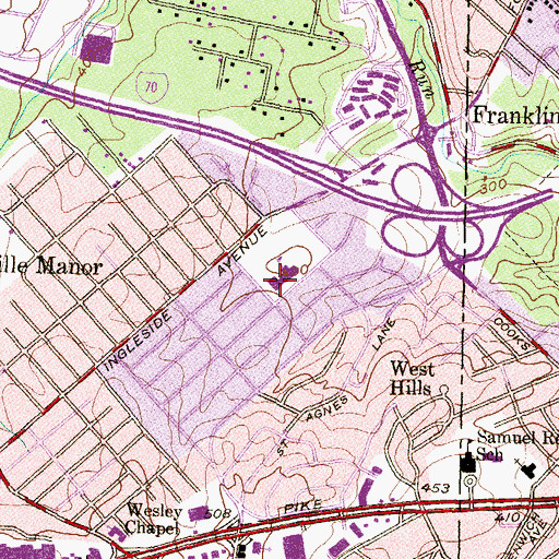 Topographic Map of Edmondson Heights Elementary School, MD