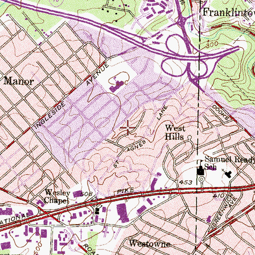 Topographic Map of Edmondson Heights Park, MD