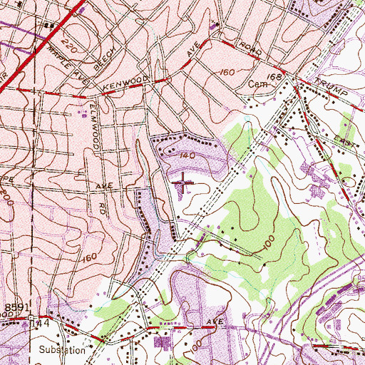 Topographic Map of Elmwood Elementary School, MD