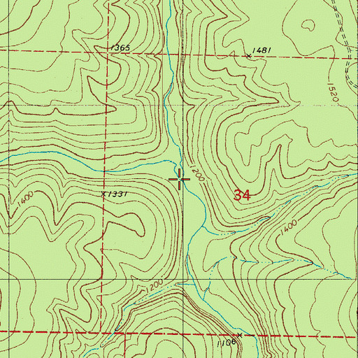Topographic Map of West Prong Brushy Fork, AR