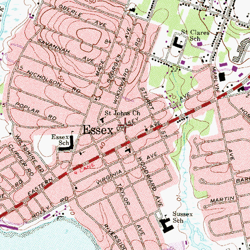 Topographic Map of Essex Health Center, MD