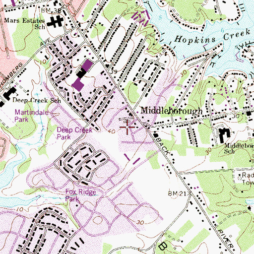 Topographic Map of Essexshire, MD