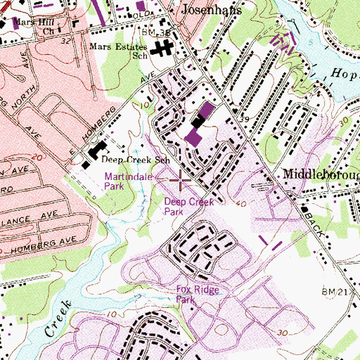 Topographic Map of Essexshire Gate, MD