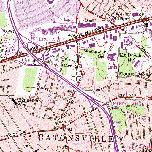 Topographic Map of Executive Business Park, MD