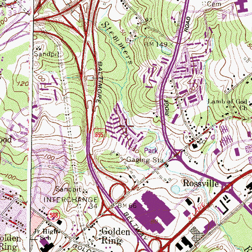 Topographic Map of Fontana Village, MD