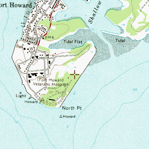 Topographic Map of Fort Howard Park, MD