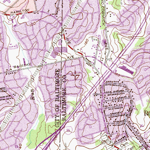 Topographic Map of Garden Village Park, MD