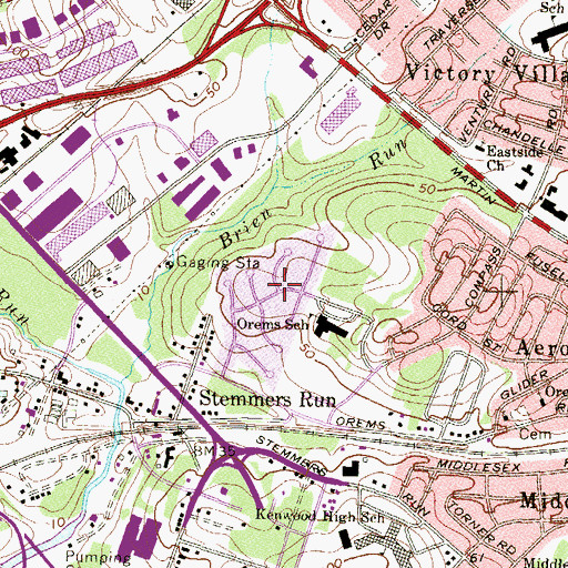 Topographic Map of Goldentree, MD