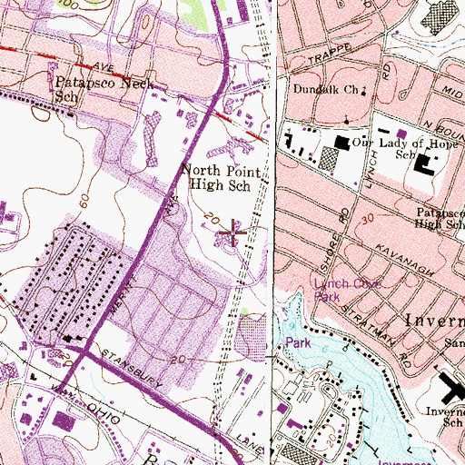 Topographic Map of Grange Elementary School, MD