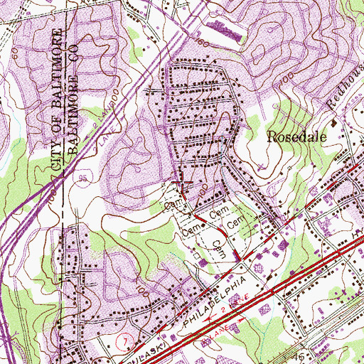 Topographic Map of Hamilton, MD