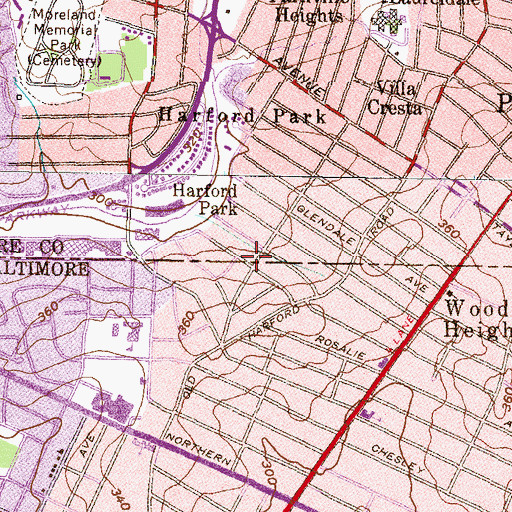 Topographic Map of Harford Park Lutheran Church, MD