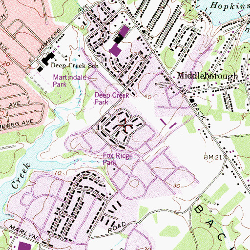 Topographic Map of Hartland Village, MD