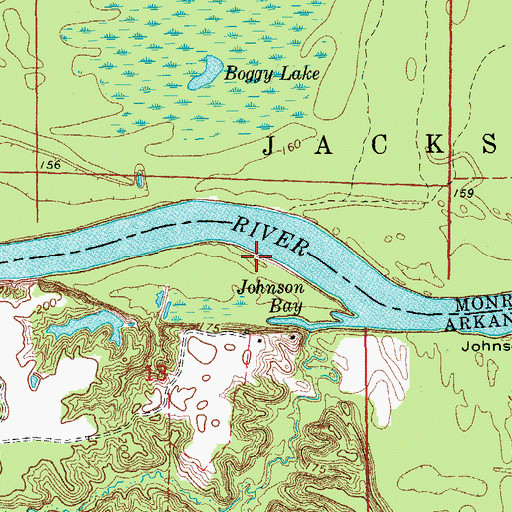 Topographic Map of McGaughey Landing, AR