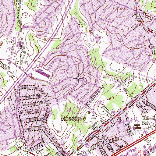Topographic Map of Hillbrook, MD