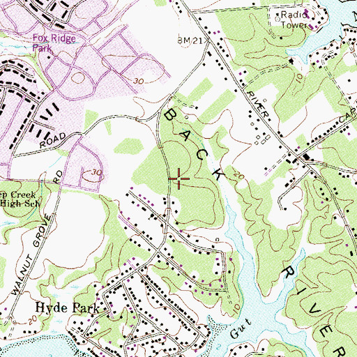 Topographic Map of Hyde Park Elementary School, MD