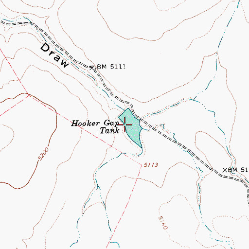 Topographic Map of Hooker Gap Tank, AZ