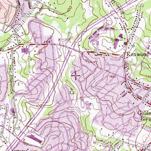 Topographic Map of Kenwood Park, MD
