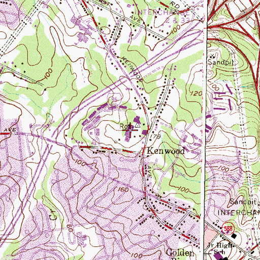 Topographic Map of Kenwood Shopping Center, MD