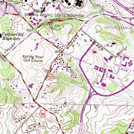 Topographic Map of Knollview, MD
