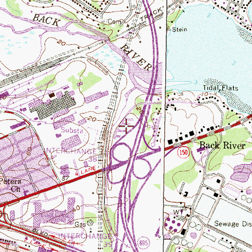 Topographic Map of Liberty Mobile Home Park, MD