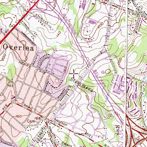 Topographic Map of Linover Park, MD