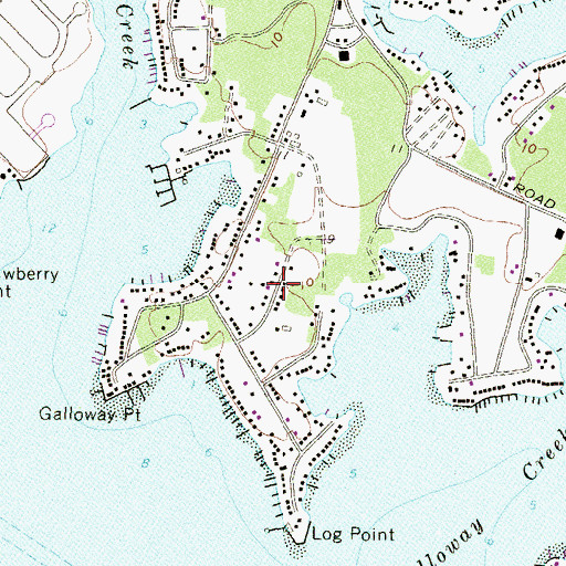 Topographic Map of Long Beach Estates, MD