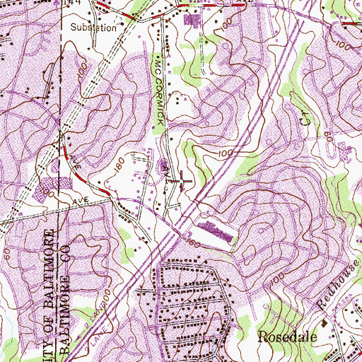Topographic Map of Lutz Hill, MD