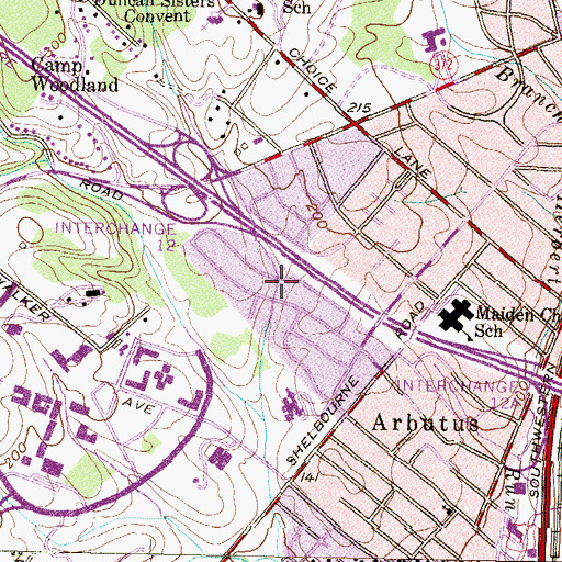 Topographic Map of Maiden Choice Park, MD