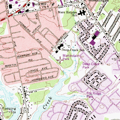 Topographic Map of Martindale Park, MD