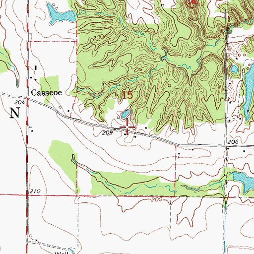 Topographic Map of Cassco School (historical), AR