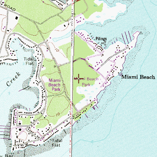 Topographic Map of Miami Beach Park, MD