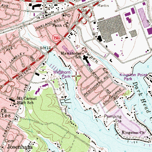 Topographic Map of Midthorn Park, MD