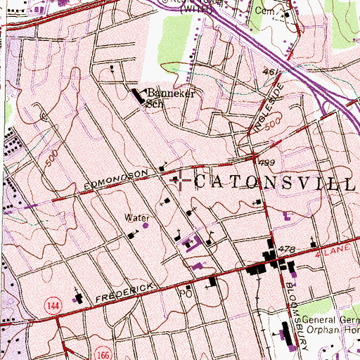 Topographic Map of Mount Olivet Methodist Church, MD
