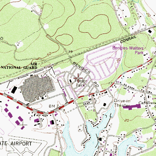 Topographic Map of Oakdale, MD