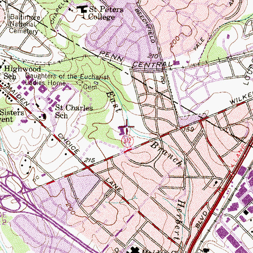 Topographic Map of Our Lady of Victory School, MD