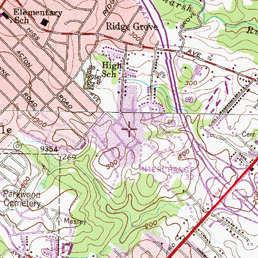 Topographic Map of Parktowne, MD