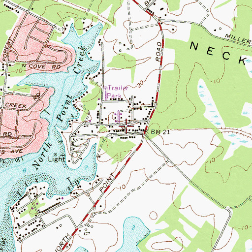 Topographic Map of Penwood Christian Church, MD