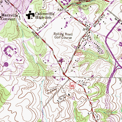 Topographic Map of Rolling Road School, MD