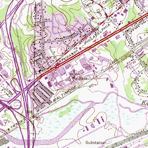 Topographic Map of Rosedale Industrial Park, MD