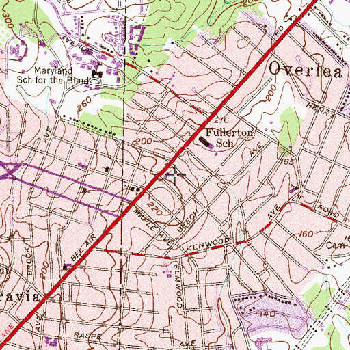 Topographic Map of Saint Catherine Laboure Hall, MD