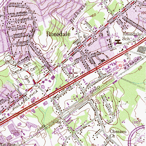 Topographic Map of Saint Clement Mary Hofbauer Catholic Church, MD