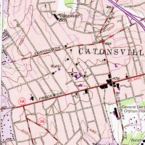 Topographic Map of Saint Marks Roman Catholic Church, MD