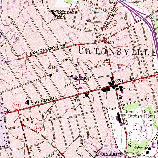 Topographic Map of Saint Marks School, MD