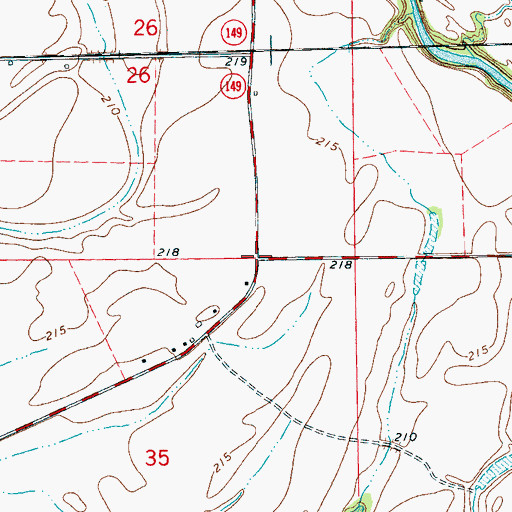 Topographic Map of Poindexter, AR