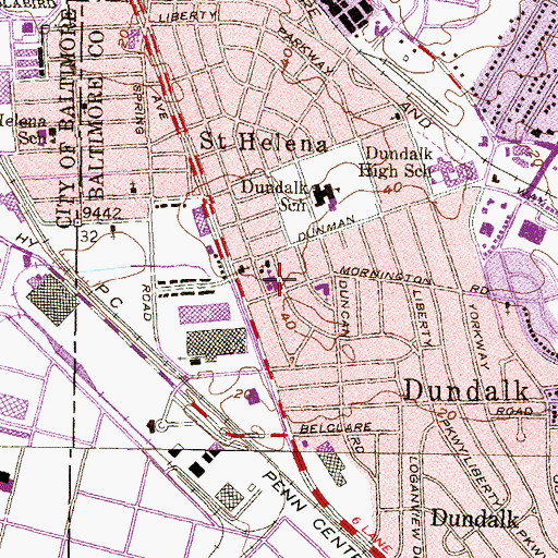 Topographic Map of Saint Ritas School, MD
