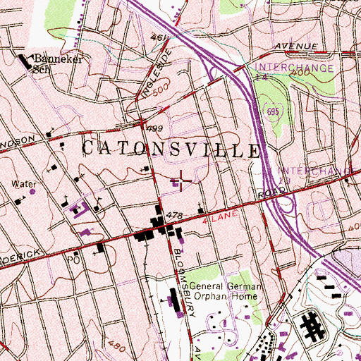 Topographic Map of Saint Timothys Episcopal Church, MD
