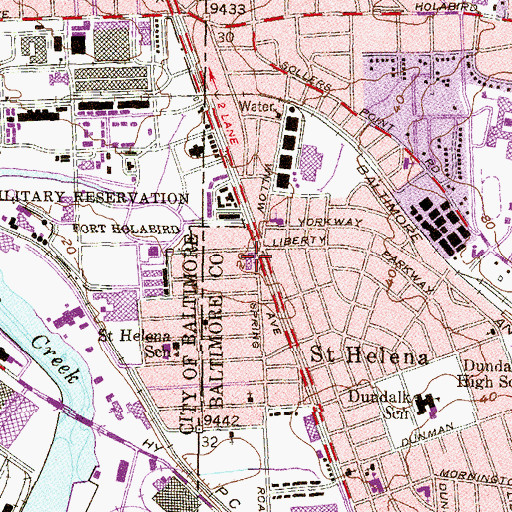 Topographic Map of Saint Timothys Evangelical Lutheran Church, MD