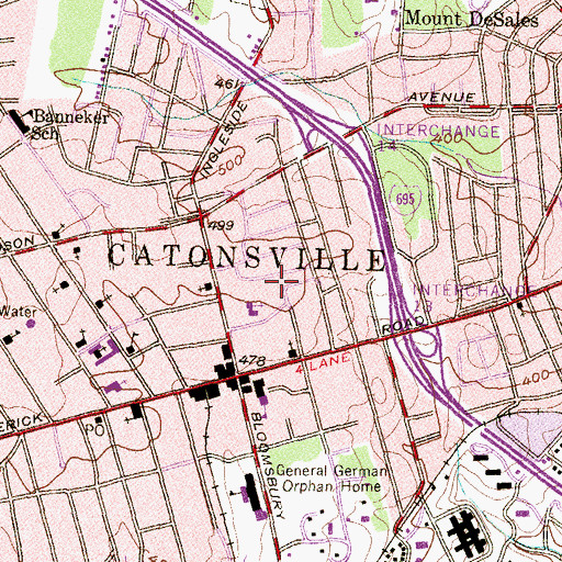 Topographic Map of Saint Timothys School, MD