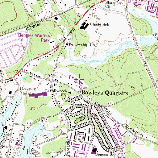 Topographic Map of Shady Oaks, MD