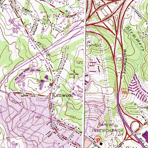 Topographic Map of Shady Spring Elementary School, MD